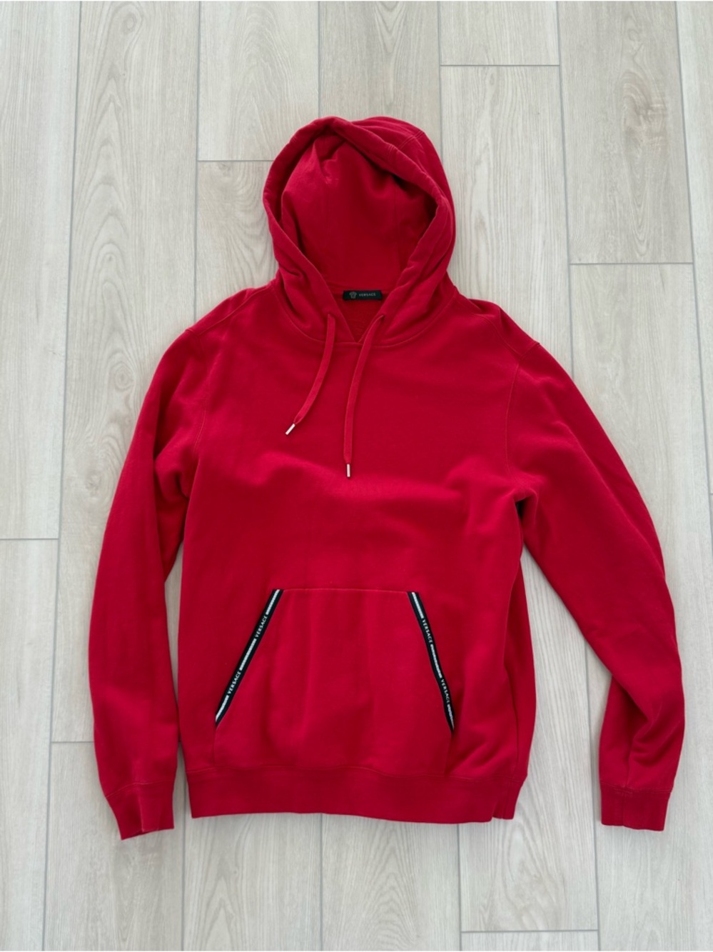 Versace Red Men’s Hooded Crewneck